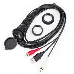 DUAL Marine Audio Cables & Adapters 6 1/2' USB And 3.5mm Auxillary Extension Cable