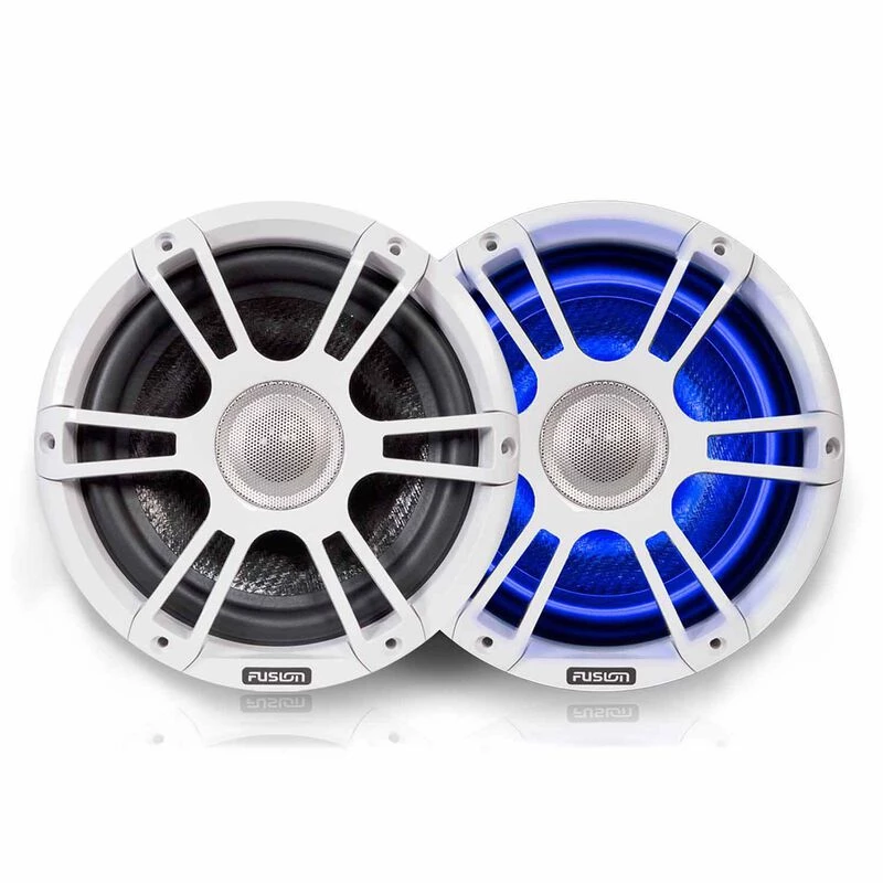 FUSION Marine Speakers 8.8" Coaxial Sports White Marine Speaker With LED's 3 FUSION Marine Speakers 8.8" Coaxial Sports White Marine Speaker With LED's