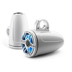 JL AUDIO Marine Speakers M6-770ETXv3-Gw-S-GwGw-i 7.7" Enclosed Marine Coaxial Speaker System, Gloss White, White Sport Grille With RGB LED Lighting