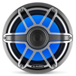 JL AUDIO Marine Speakers M6-880X-S-GmTi-i 8.8" Marine Coaxial Speakers, Gunmetal And Titanium Sport Grilles With RGB LED Lighting