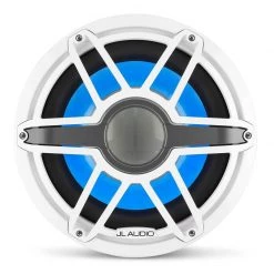 JL AUDIO Marine Speakers M7-12IB-S-GwGw-i-4 12" Marine Subwoofer Driver With Transflective™ LED Lighting, Gloss White Trim Ring, Gloss White Sport Grille