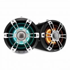 FUSION Marine Speakers 6.5” 230 W Sports Chrome Wake Tower Speakers With CRGBW LED Lighting